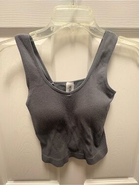 Women’s As Revival Ribbed Scoop Neck CroppedTank Top - Slate Gray